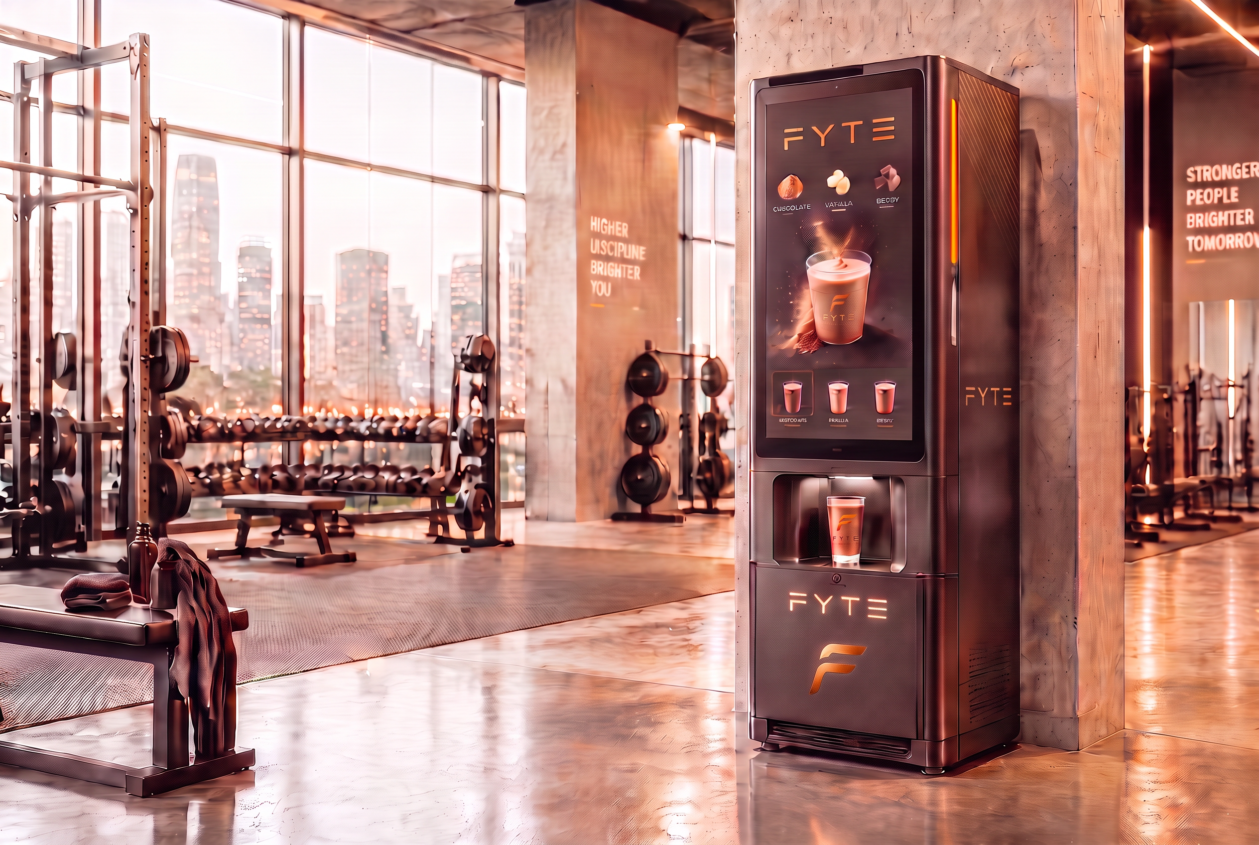 FYTE automated nutrition machine in a premium modern gym